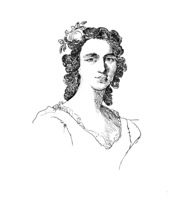 drawing of a woman in victorian times